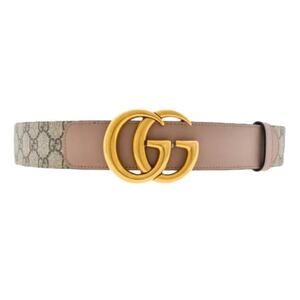 GUCCI GG Supreme Monogram Calfskin Leather Canvas Belt